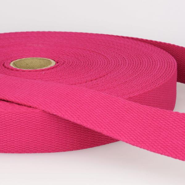 Gurtband Baumwolle Uni Fuchsia 30mm 